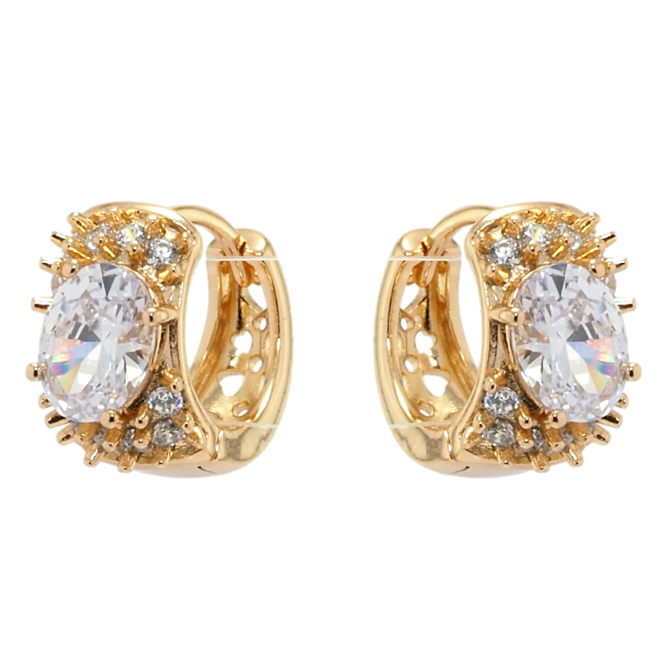 Сережки Xuping Позолота 18K колечка Їжачки з білим фіанітом фото №20 Сережки Xuping Позолота 18K колечка Їжачки з білим фіанітом фото №20