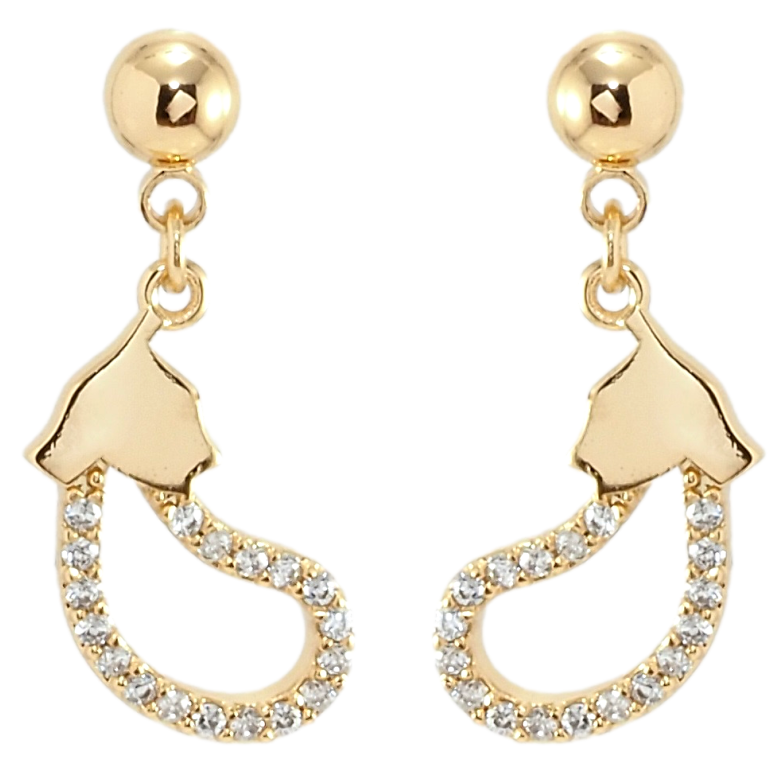 Серьги Xuping Позолота 18K пусеты Баклажаны фото №1