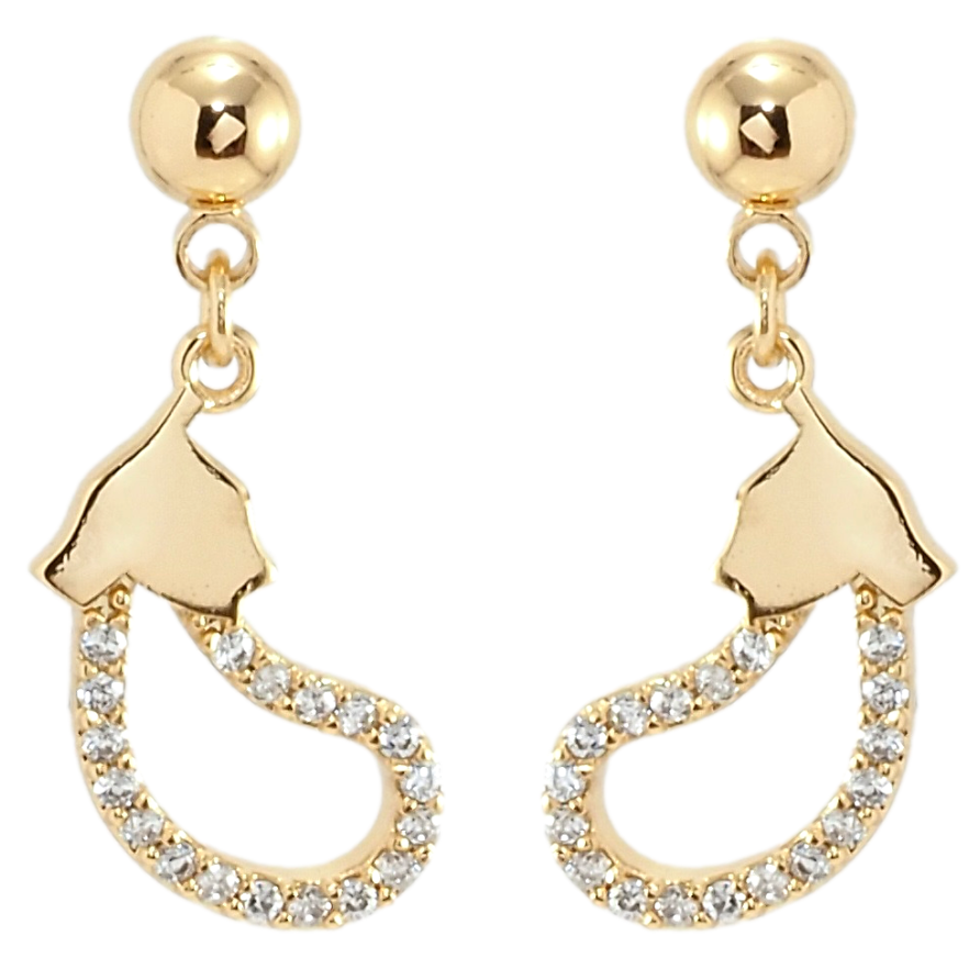 Серьги Xuping Позолота 18K пусеты Баклажаны фото №1