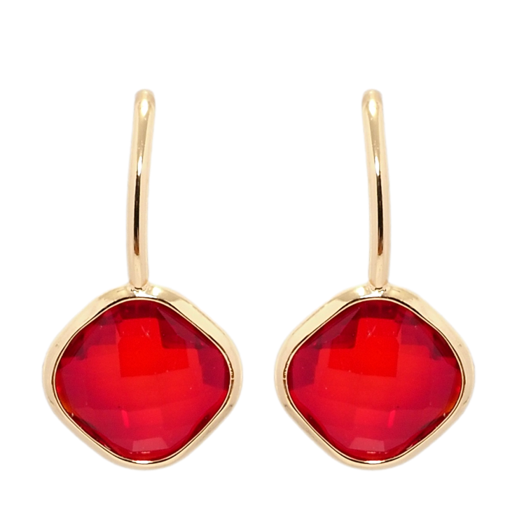 Серьги Xuping Позолота 18K пусеты Красные фианиты фото №19