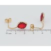 Серьги Xuping Позолота 18K пусеты Красные фианиты фото №2