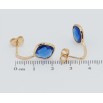 Серьги Xuping Позолота 18K пусеты Синие фианиты фото №2