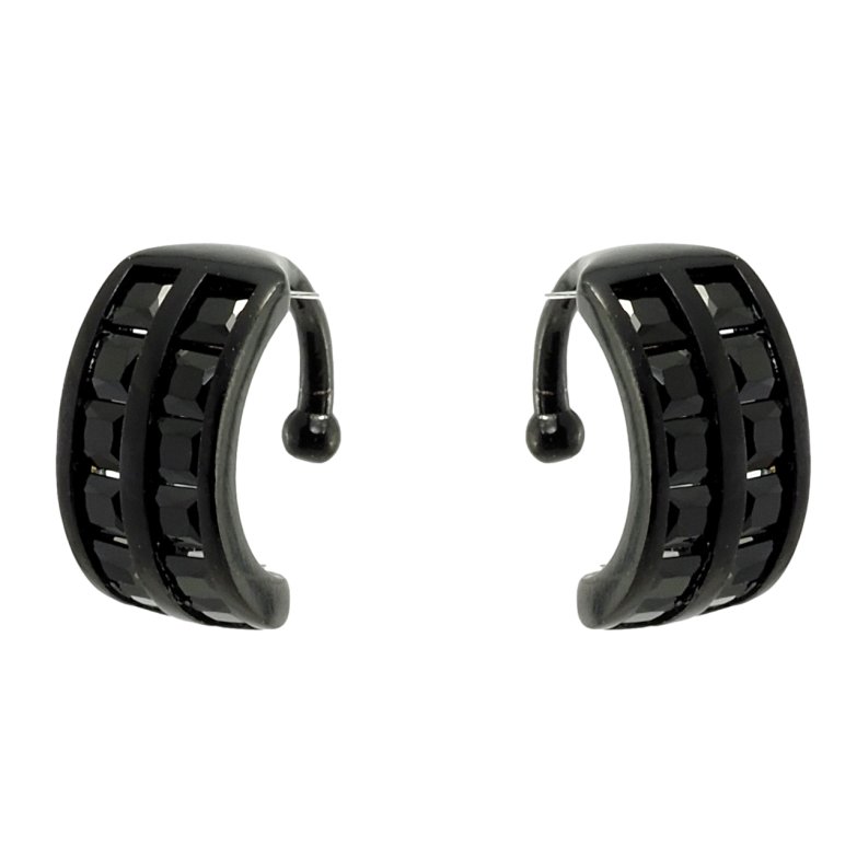 Серьги Xuping Позолота Black (черное золото) каффы Дорожки с черным цирконием фото №3 Серьги Xuping Позолота Black (черное золото) каффы Дорожки с черным цирконием фото №3