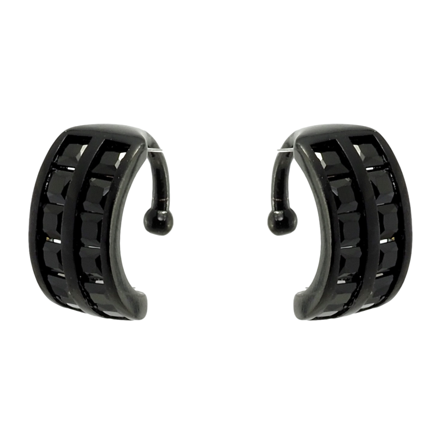 Сережки Xuping Позолота Black (чорне золото) кафи Дорожки з чорним цирконієм фото №1 Сережки Xuping Позолота Black (чорне золото) кафи Дорожки з чорним цирконієм фото №1