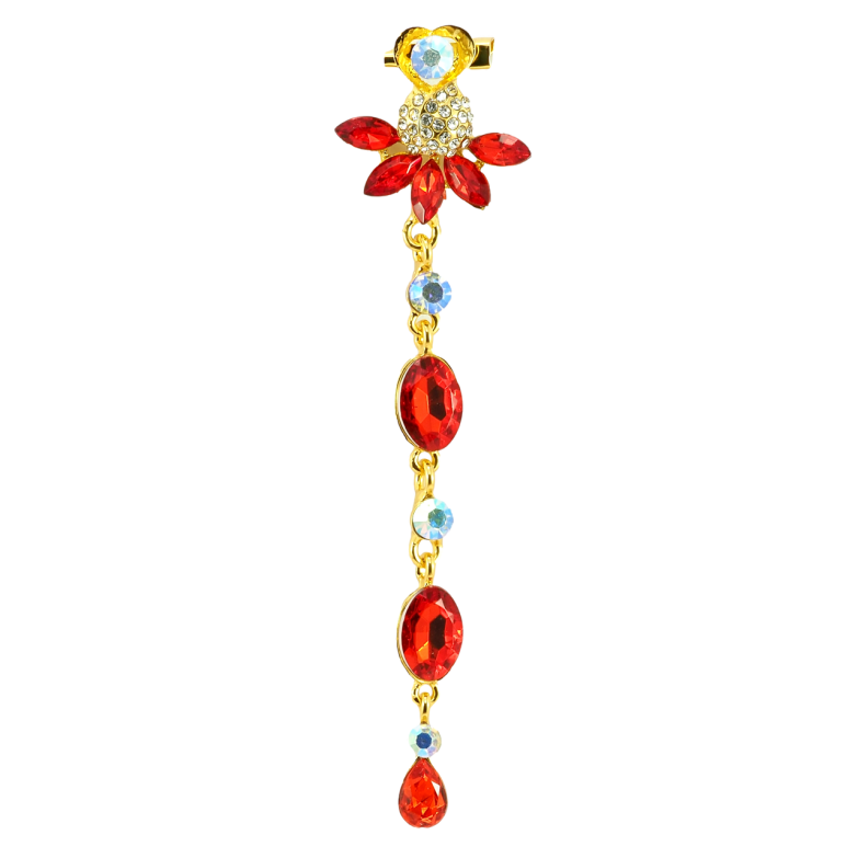 Брошка Серце з червоними пелюстками фото №1