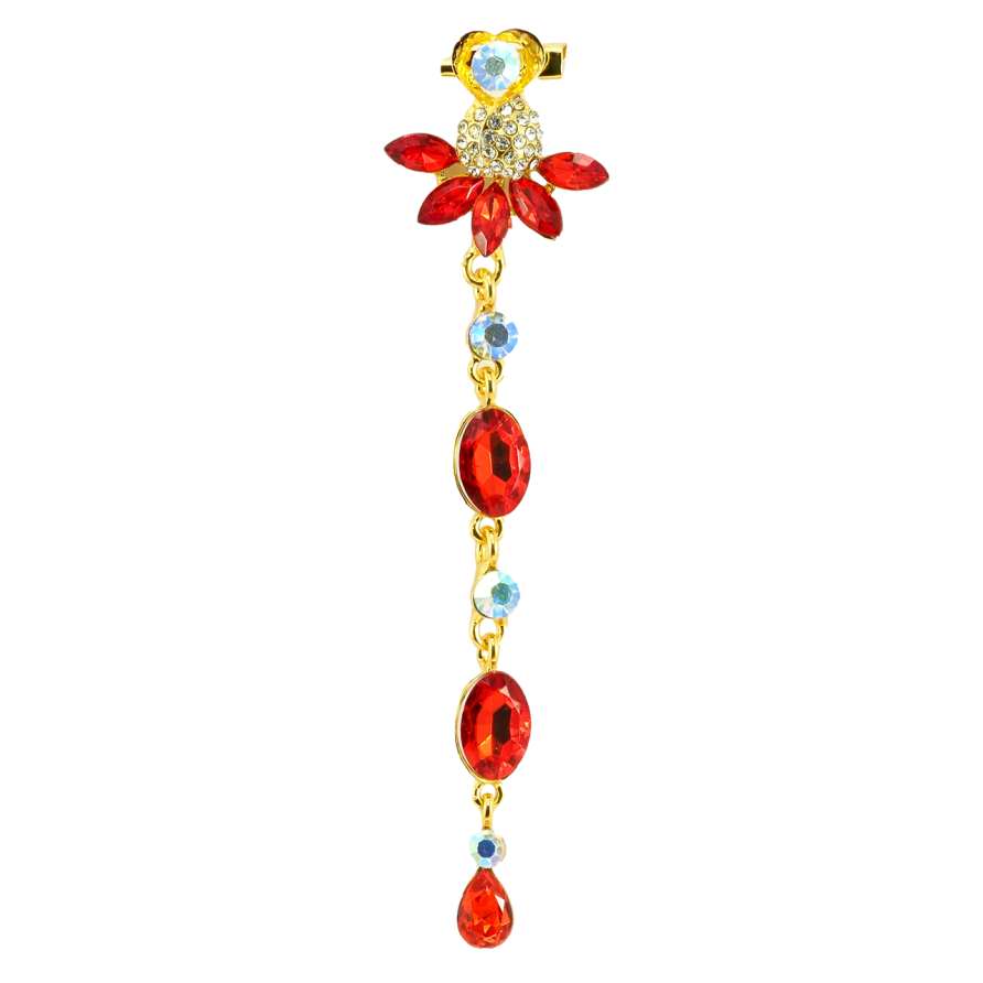 Брошь Сердце с красными лепестками фото №1