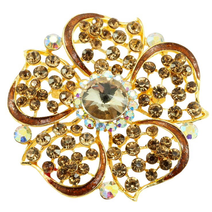 Брошь Коричневый цветок фото №21