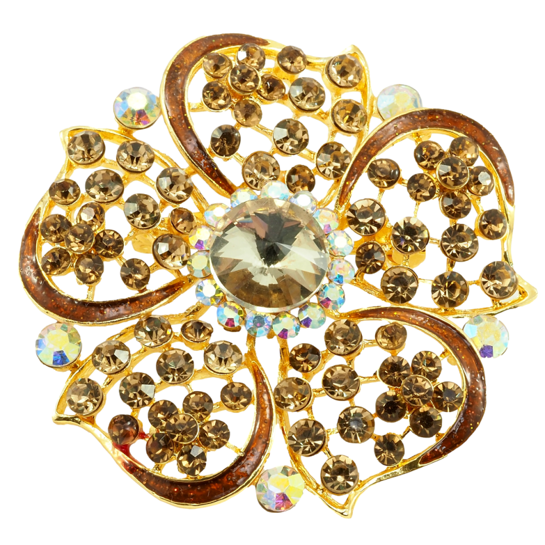 Брошь Коричневый цветок фото №3