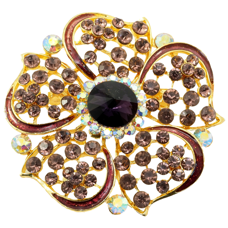 Брошка Бордова квітка фото №6