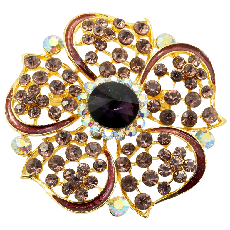 Брошка Бордова квітка фото №1