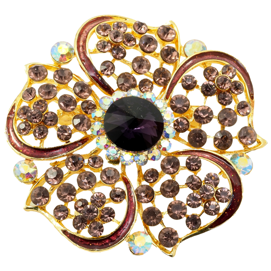 Брошка Бордова квітка фото №1