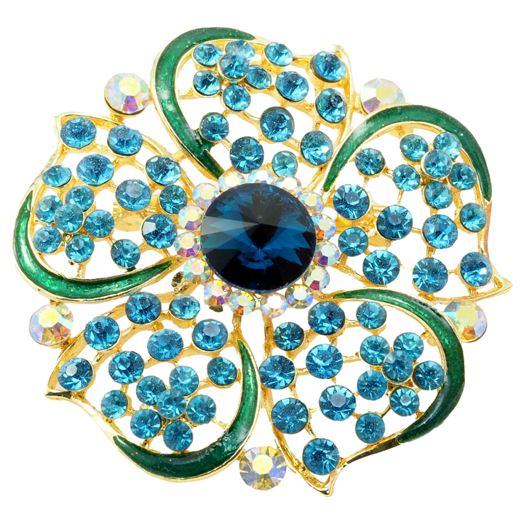 Брошь Бирюзовый цветок фото №12