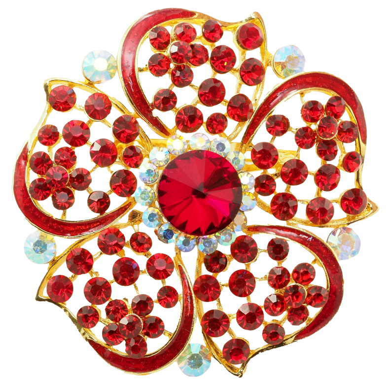 Брошь Красный цветок фото №1