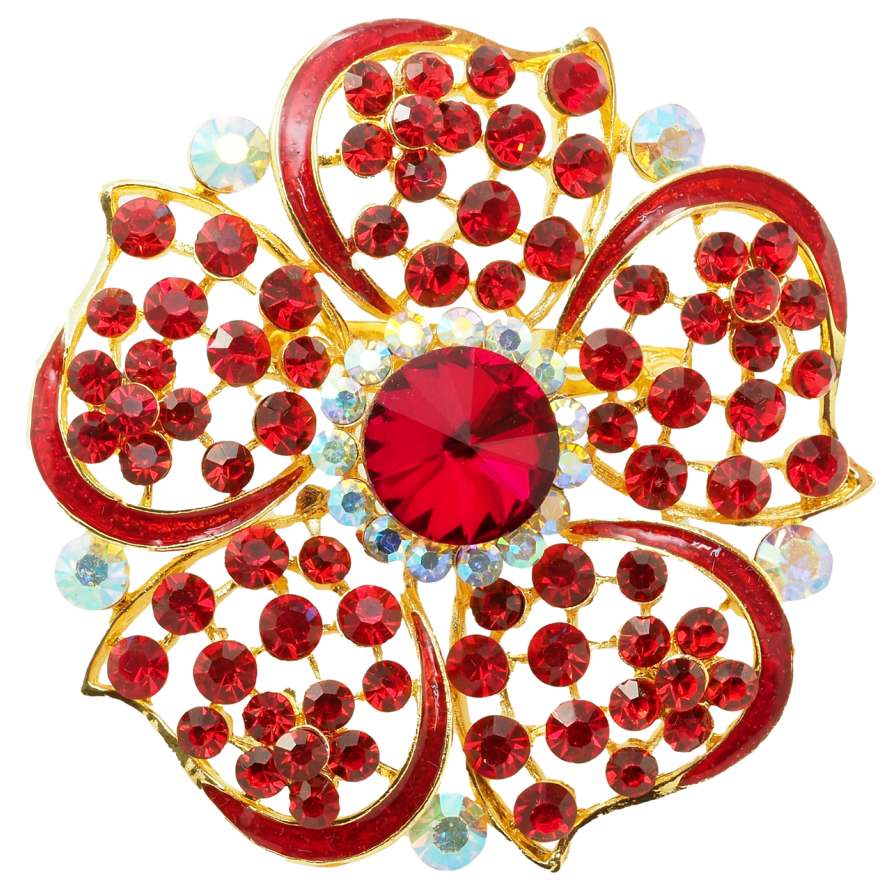 Брошь Красный цветок фото №1