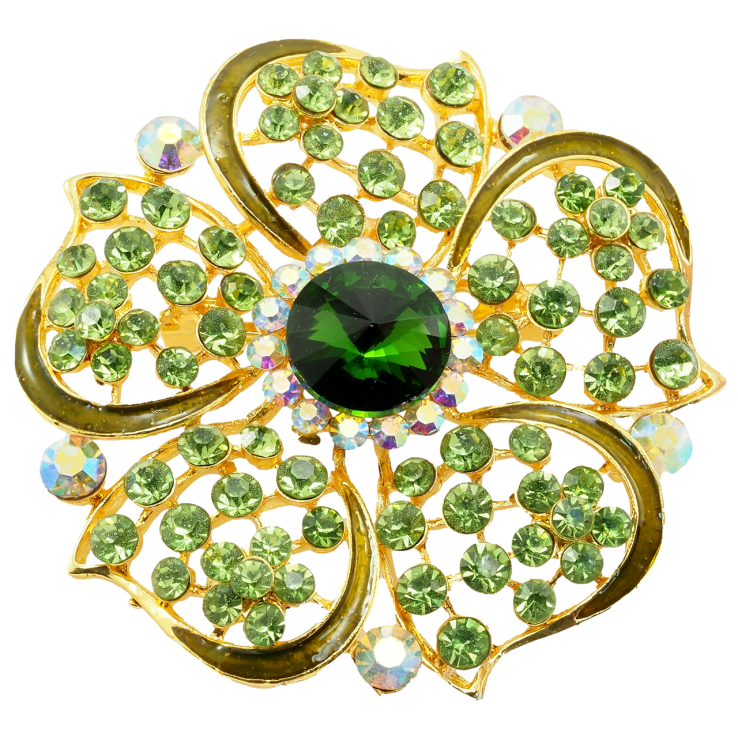 Брошь Зеленый цветок фото №3