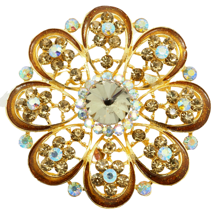 Брошь Коричневый цветок фото №17