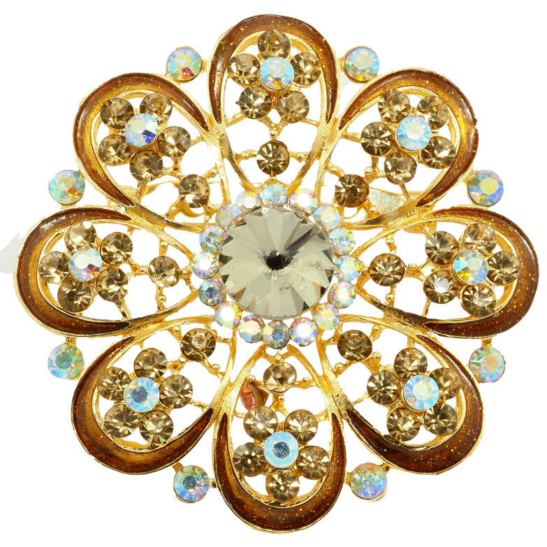 Брошка Коричнева квітка фото №1