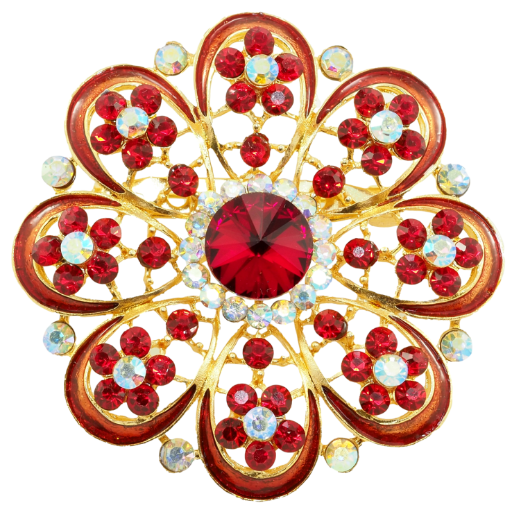 Брошь Красный цветок фото №14
