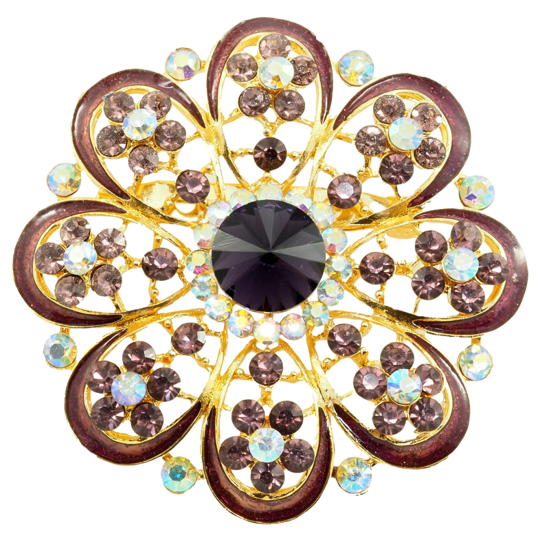 Брошка Бордова квітка фото №1