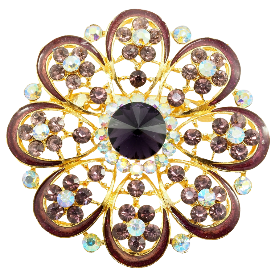 Брошка Бордова квітка фото №1