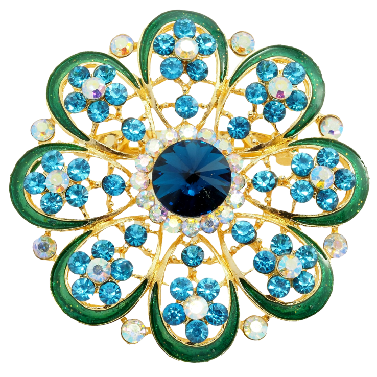 Брошь Бирюзовый цветок фото №13