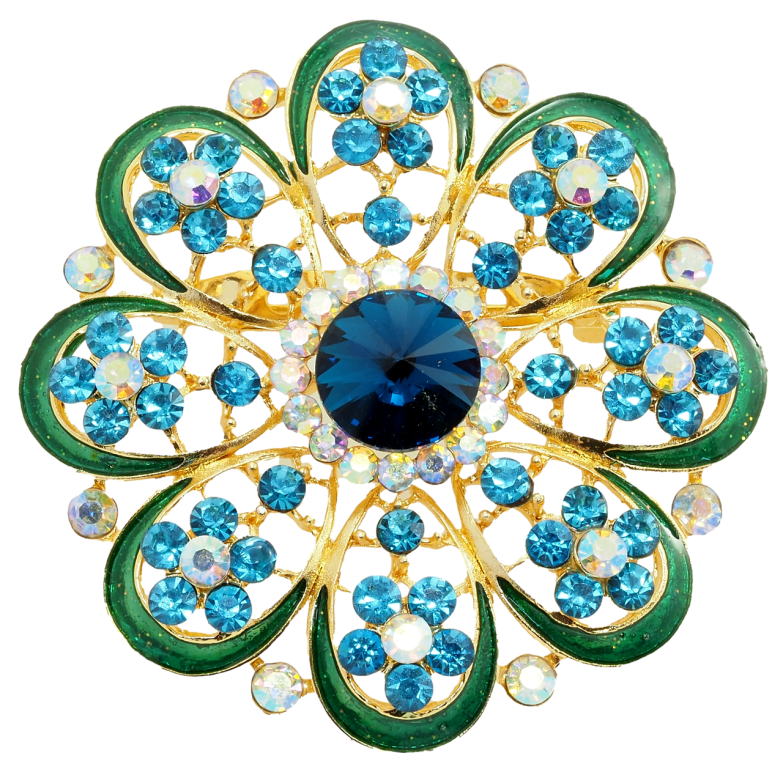 Брошь Бирюзовый цветок фото №1