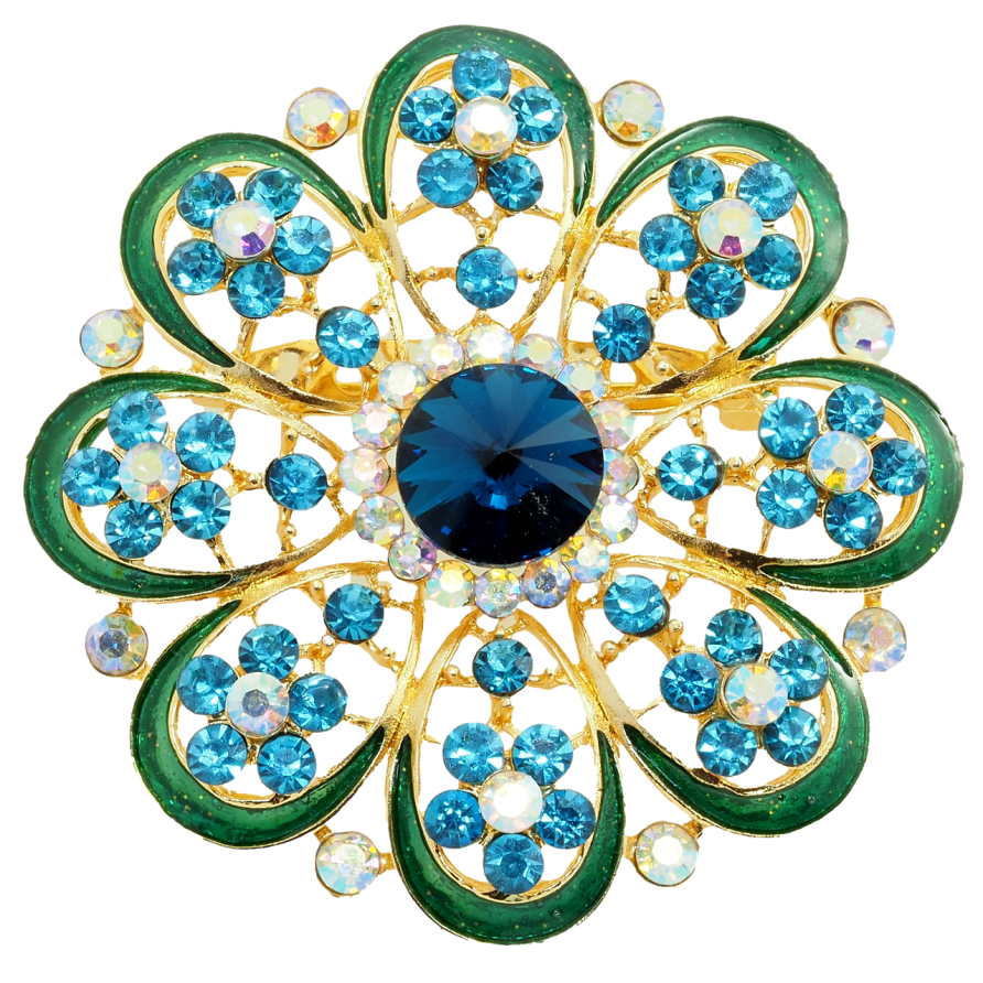 Брошь Бирюзовый цветок фото №1