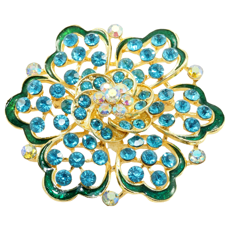 Брошь Бирюзовый цветок фото №15