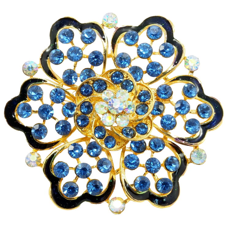Брошь Синий цветок фото №15
