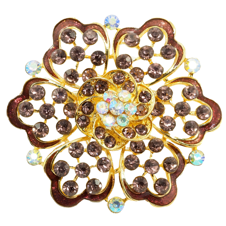 Брошка Бордова квітка фото №4