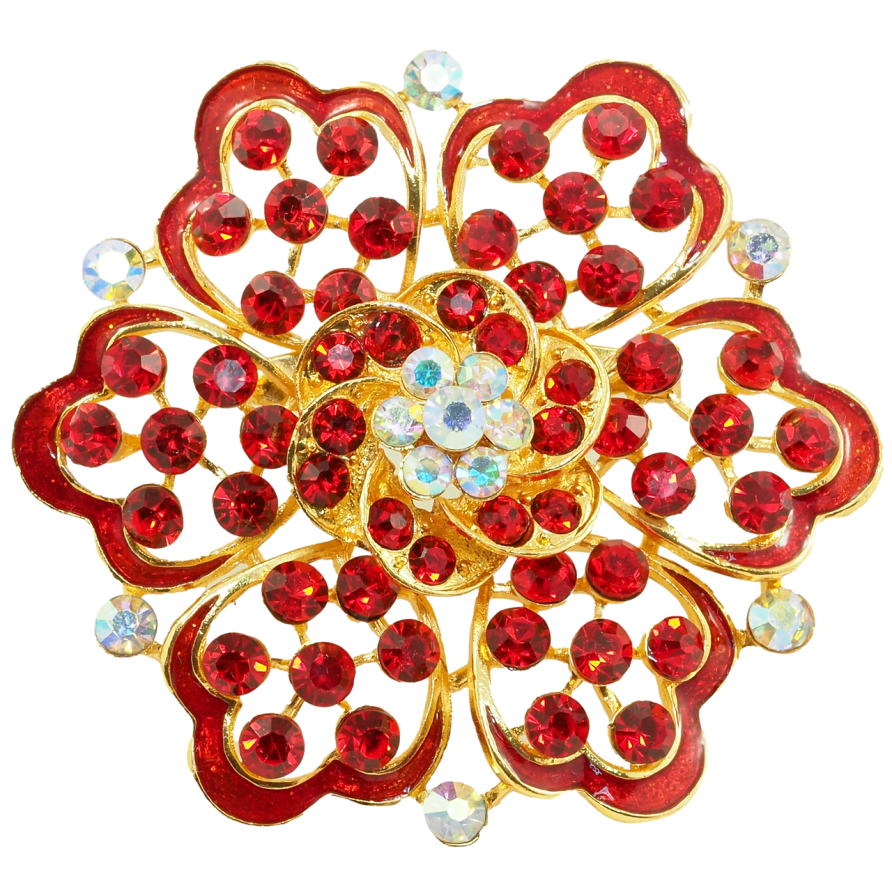 Брошь Красный цветок фото №1