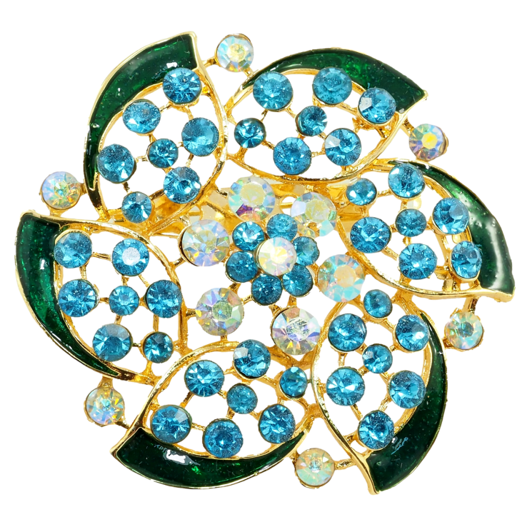 Брошь Бирюзовый цветок фото №16
