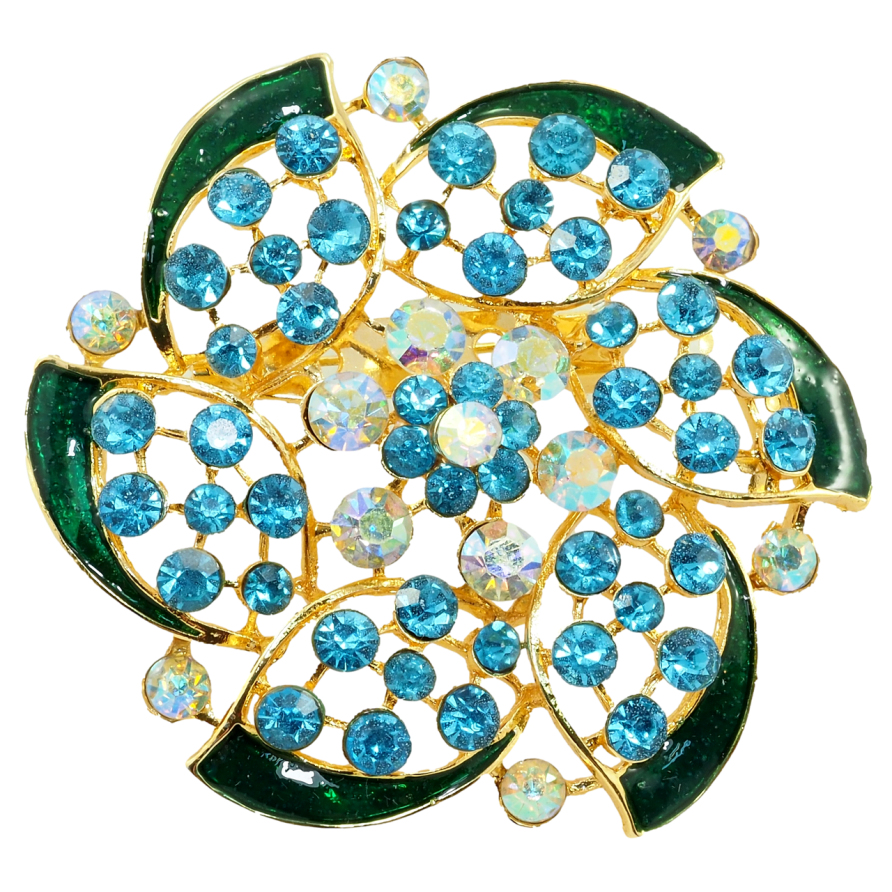 Брошка Бірюзова квітка фото №1