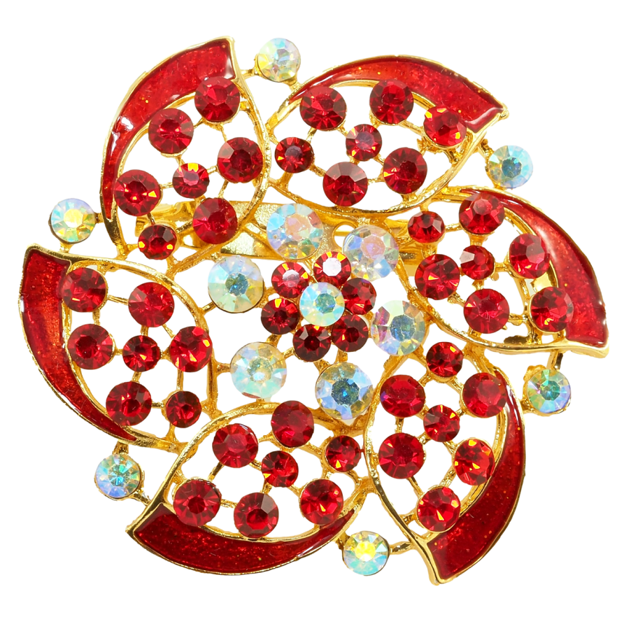 Брошь Красный цветок фото №1