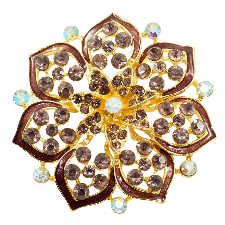 Брошка Бордова квітка фото №2