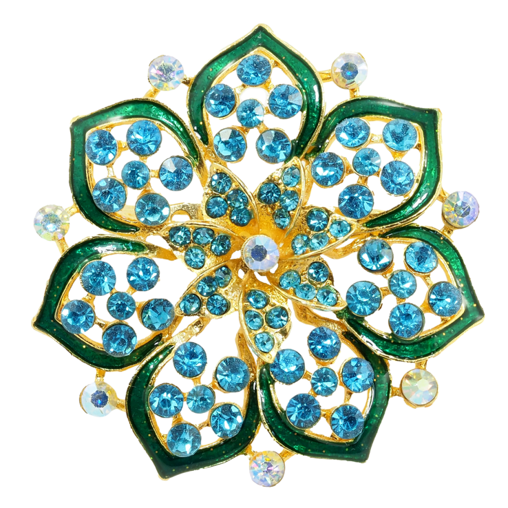 Брошь Бирюзовый цветок фото №14