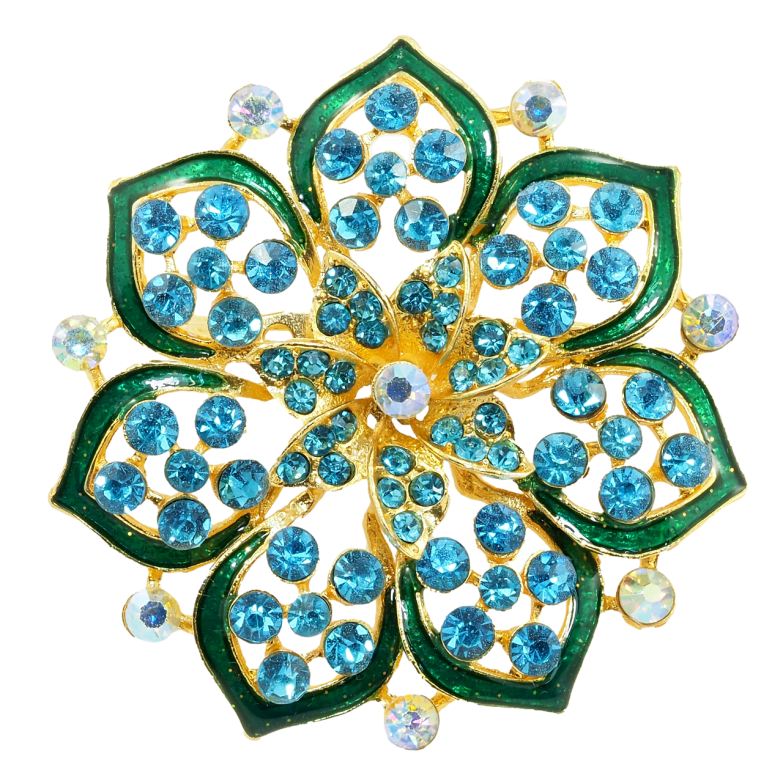 Брошь Бирюзовый цветок фото №2