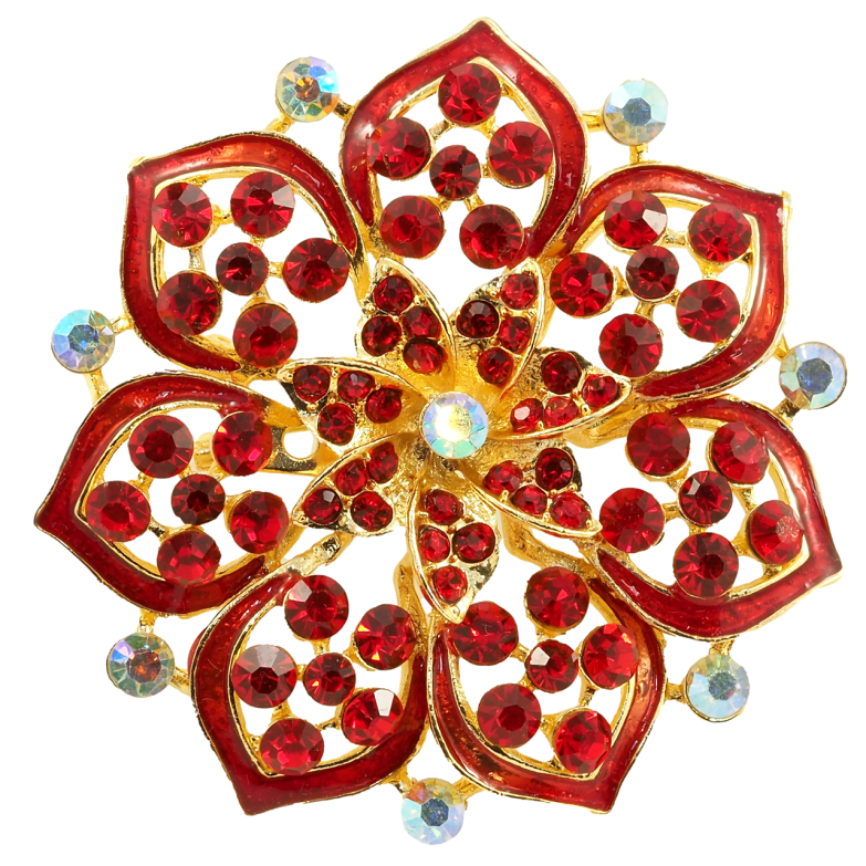 Брошь Красный цветок фото №2