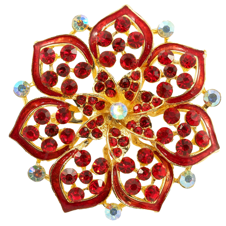 Брошь Красный цветок фото №1