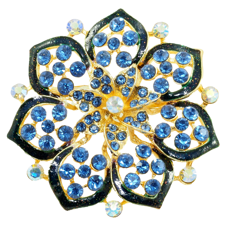 Брошь Синий цветок фото №1