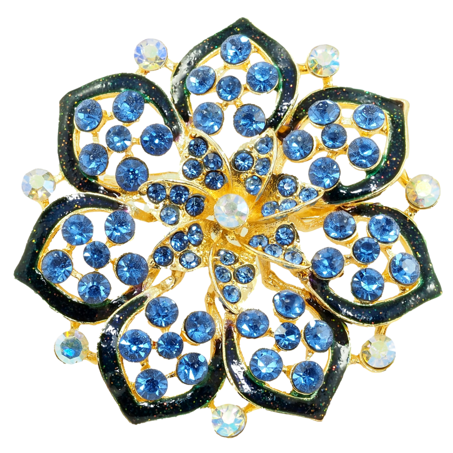 Брошь Синий цветок фото №1