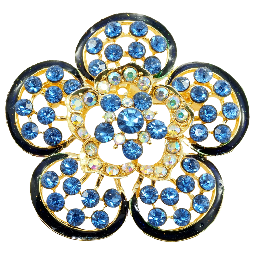 Брошь Синий цветок фото №1