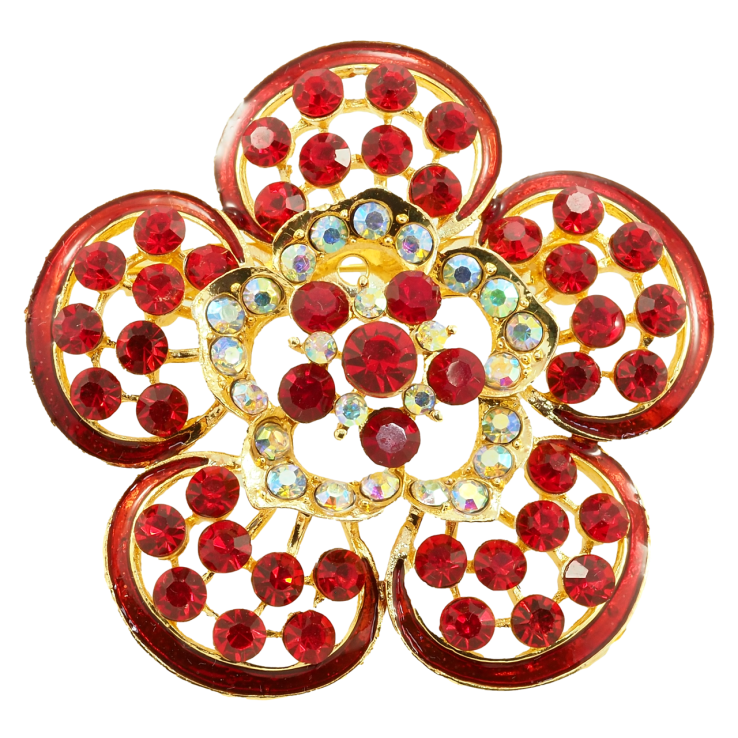 Брошь Красный цветок фото №10