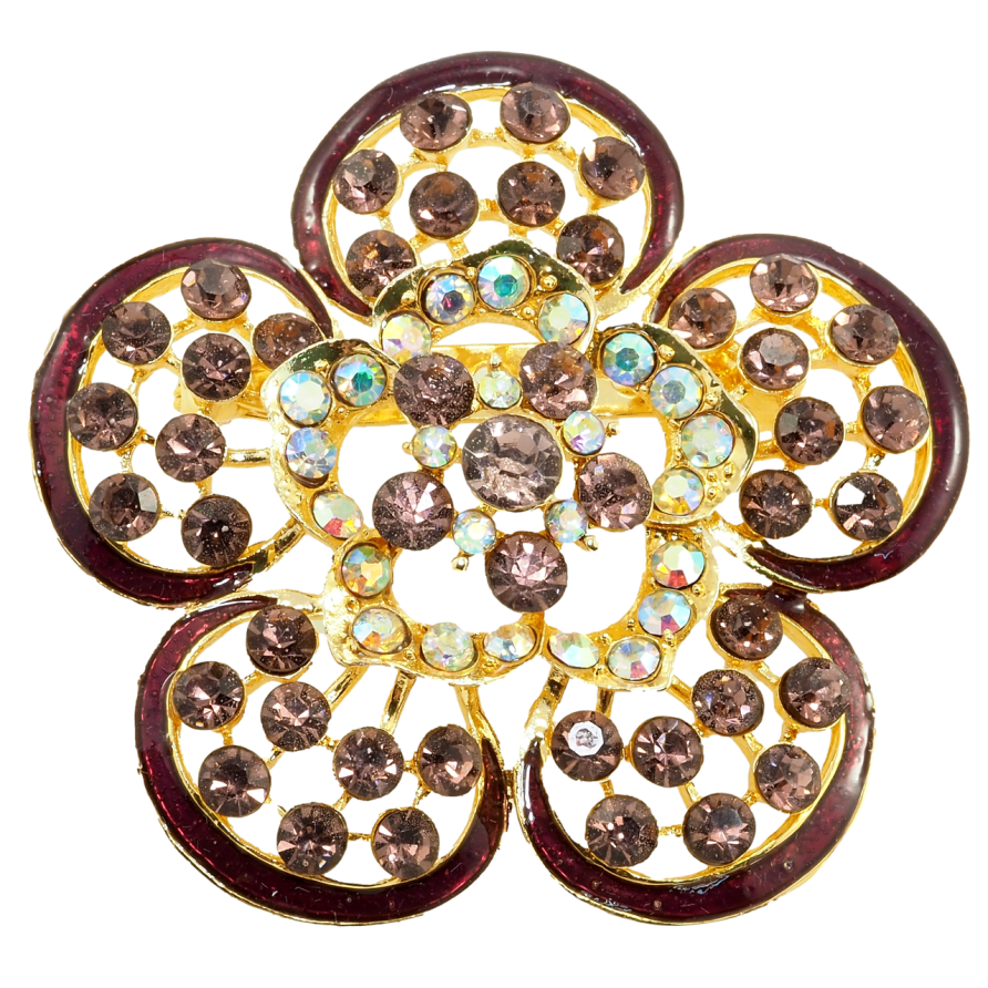 Брошка Бордова квітка фото №1
