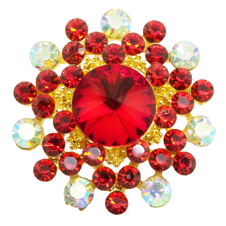 Брошь Красный Цветок фото №5