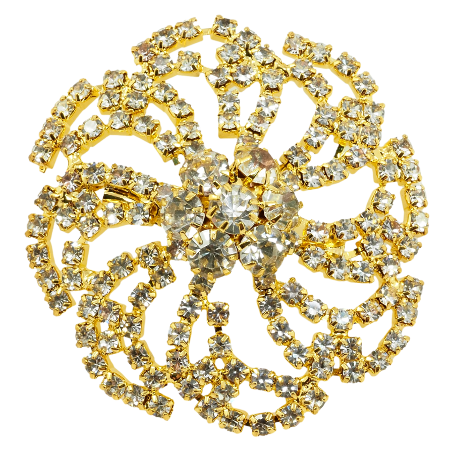 Брошь Снежинка с стразами фото №1