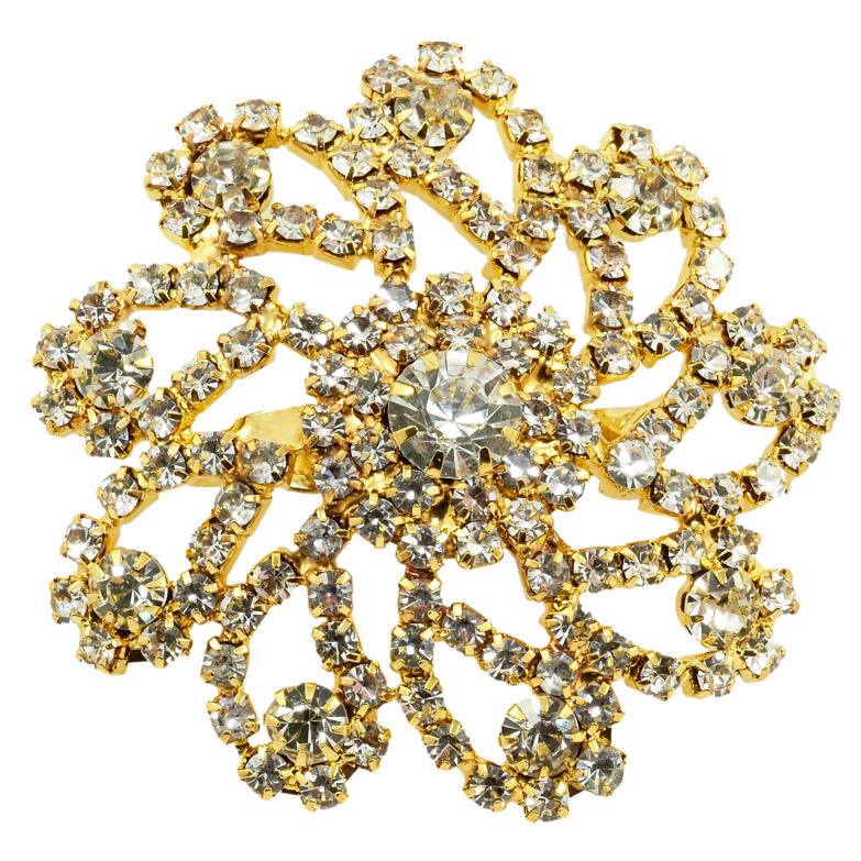 Брошка Квітка зі стразами фото №1