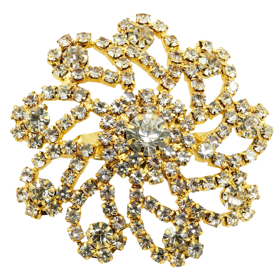 Брошка Квітка зі стразами фото №1