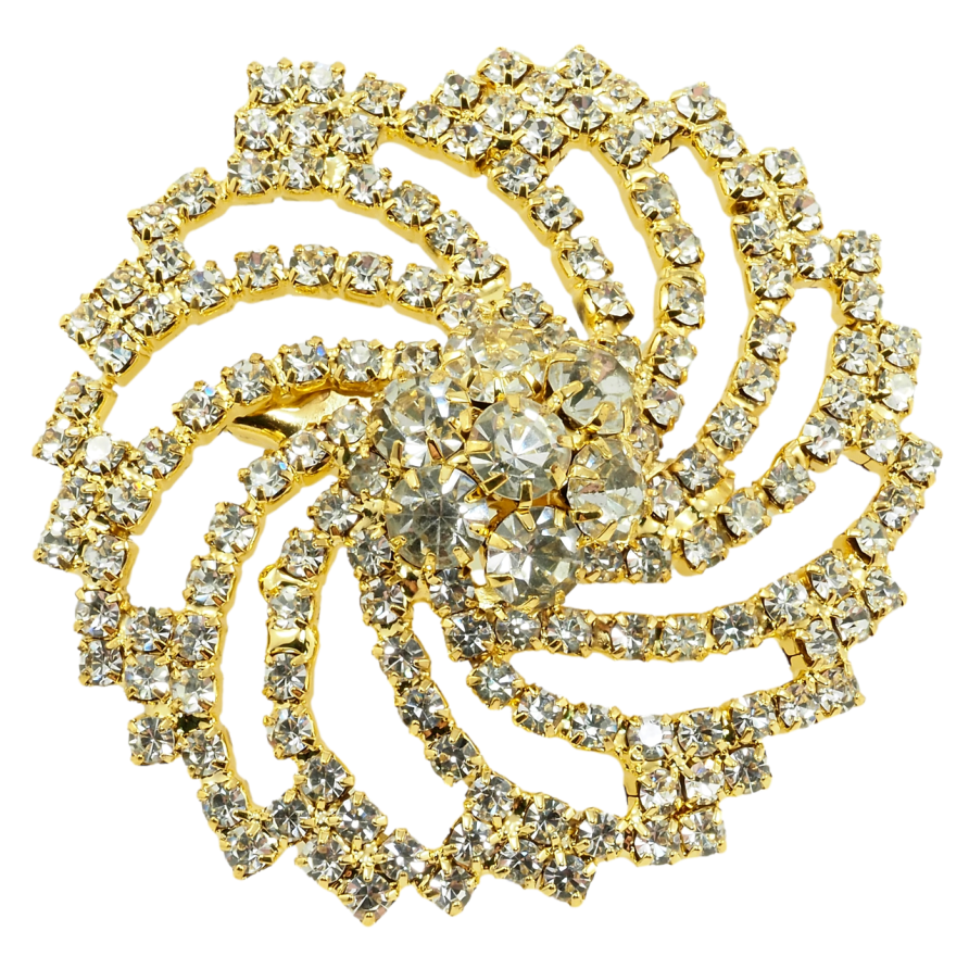 Брошка Квітка зі стразами фото №1