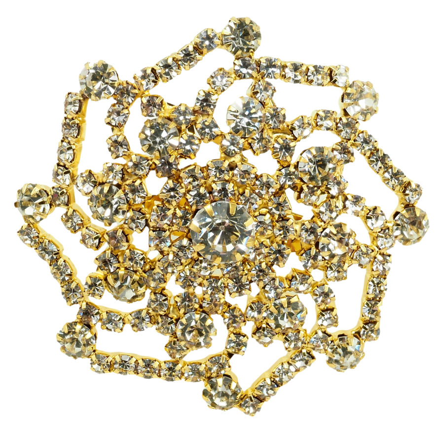 Брошка Квітка зі стразами фото №1